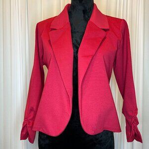Hybrid & Company Women's Casual Work High Low Blazer Jacket XL DarkRed